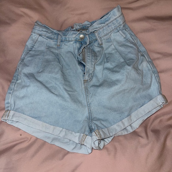 high waist paper bag shorts - Picture 1 of 3